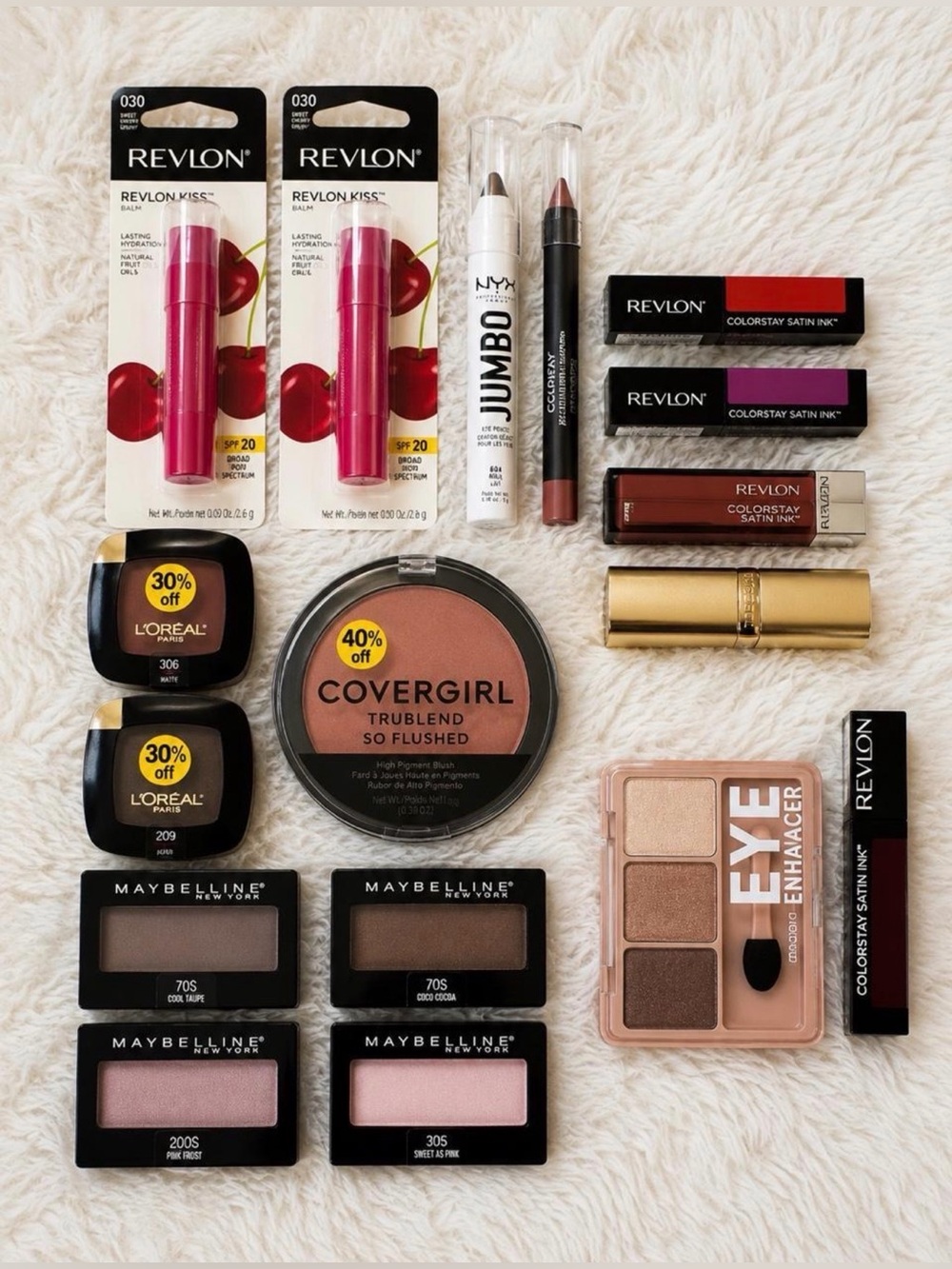 Brand New Makeup Bundle of 17 pieces: Revlon Maybelline L’Oréal CoverGirl NYX